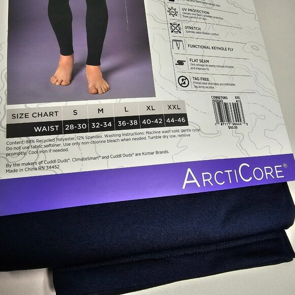Cuddl Duds ArctiCore Performance Baselayer Thermal Pants Men's XXL (44-46) Blue - Picture 6 of 6